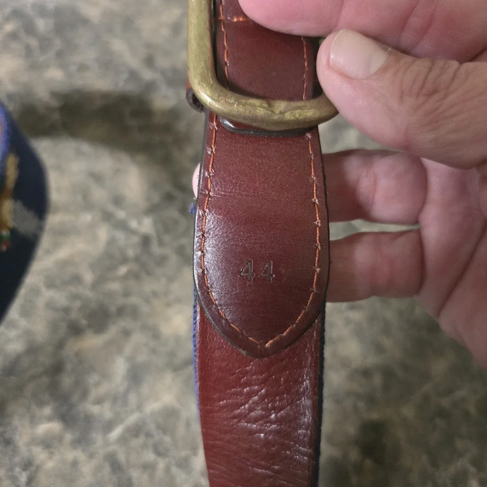 Smathers‎ & Branson Needlepoint Belt Men's 44 Sportsman Hunt Dog Birds Golf